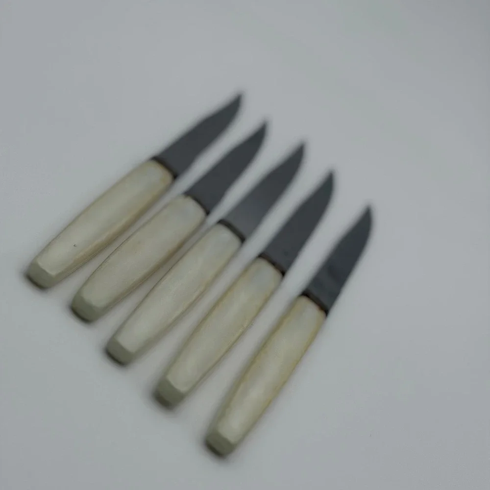 Vintage Regent Sheffield Steak Knives Set of 5 Faux Mother of Pearl England MCM